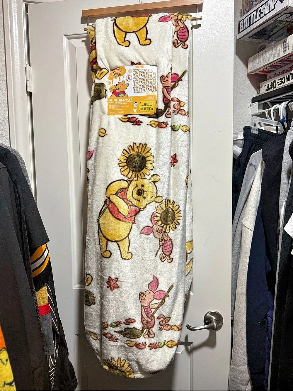 Disney Winnie the Pooh & Piglet Sunflowers & Fall Leaves Plush Blanket Plush